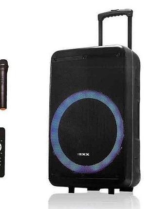Акустична колонка з акумулятором zxx-7676 200вт портативна переносна колонка bluetooth на колесах