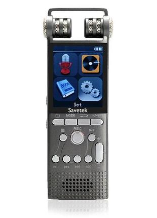 Професійний диктофон цифровий з лінійним входом savetek gs-r06, 8 гб пам'яті, стерео, sd до 64 гб