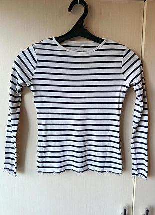 Свитшот лонгслив h&amp;m в полоску, 134/140, 8-10 лет на девочку.