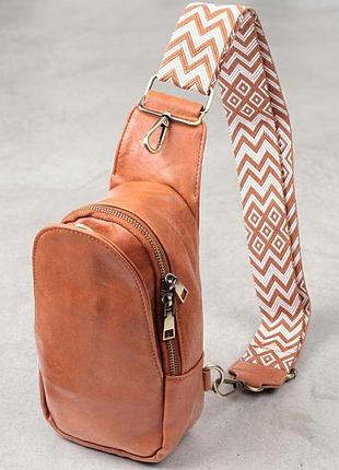 Цікава сумка через плече в модному кольорі з екошкіри vintage 22793 рудий