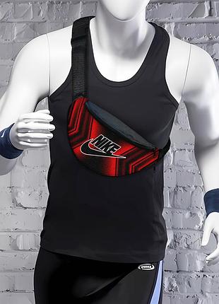 Сумка-бананка nike чоловіча/жіноча спортивна 32×16 см з розширювачем поясна сумка або сумка через плече (3738)
