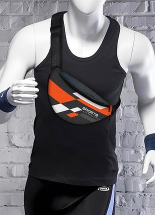 Сумка-бананка чоловіча/жіноча sport 32×16 см з розширювачем поясна сумка або сумка через плече (02902)