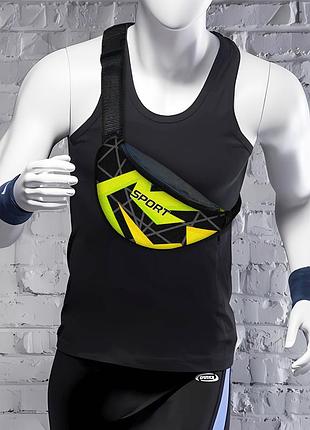 Сумка-бананка sport чоловіча/жіноча спортивна 32×16 см з розширювачем поясна сумка або сумка через плече (3753)