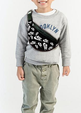 Сумка-бананка "nike" с принтом, 35х15см, детская, молодежная (00020)