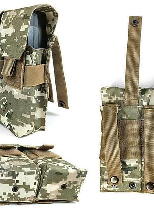 Подсумок под 6 магазинов ак/рпк тройной пиксель зсу mm-14 (molle, итог на разгрузке, жилет, рпс)