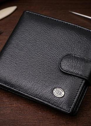 Мужской трендовый кошелек из натуральной кожи st leather 22553 черный