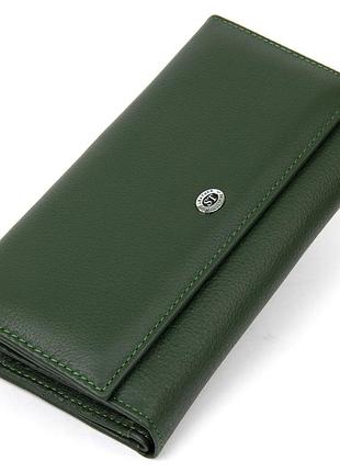 Оригинальный женский кошелек st leather 19389 зеленый