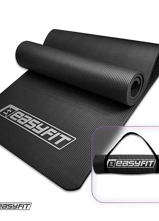Коврик для фитнеса и йоги easyfit nbr 10 мм черный