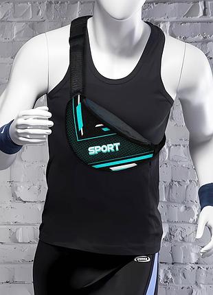 Сумка-бананка чоловіча/жіноча sport 32×16 см з розширювачем поясна сумка або сумка через плече (02876)