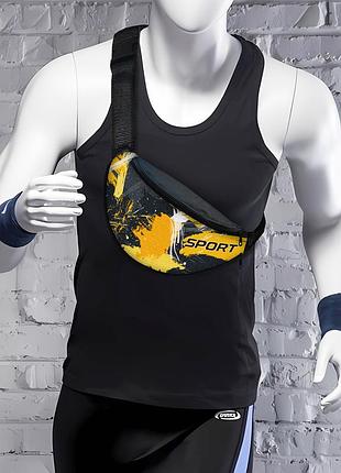 Сумка-бананка чоловіча/жіноча sport 32×16 см з розширювачем поясна сумка або сумка через плече (02896)