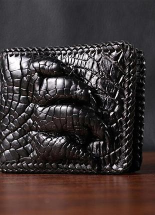 Портмоне crocodile leather 18004 из натуральной кожи крокодила черное