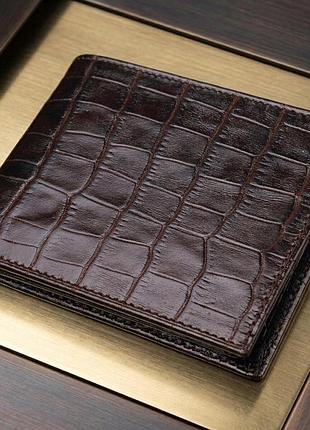 Небольшое мужское портмоне из натуральной фактурной кожи canpellini 21522 коричневое