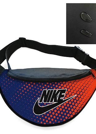 Сумка-бананка nike чоловіча/жіноча спортивна 32×16 см з розширювачем поясна сумка або сумка через плече (3731)