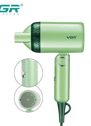 Дорожный складной фен vgr v-421 1200 вт для сушки укладки волос электрофен, фен для волос с режимами