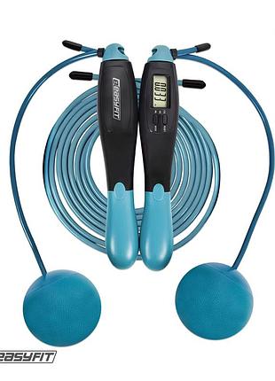 Скакалка для боксу easyfit twinrope 2,8 м чорний-зелений