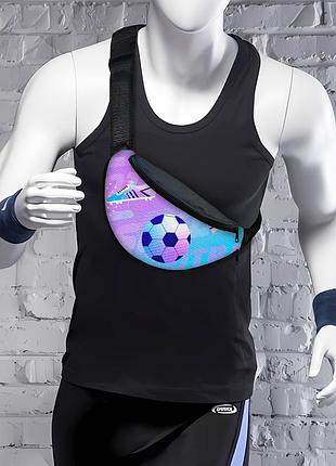 Сумка-бананка чоловіча/жіноча футбол sport 32×16 см з розширювачем поясна сумка або сумка через плече (02908)