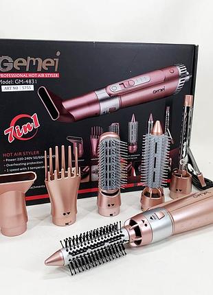 Щипцы фен для волос мультистайлер gemei gm-4831 7в1, классический фен для волос мощный для волос