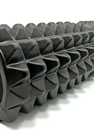 Массажный ролик easyfit solid grid roller 45 см v.2.2s черный