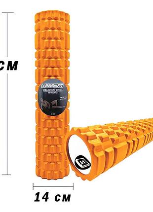 Масажний ролер easyfit grid roller 60 см v.3.1 помаранчевий