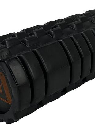 Масажний ролик easyfit solid roller v.1.1s 33 см чорний