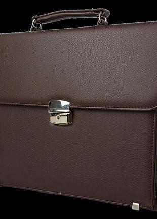Чоловічий портфель зі еко шкіри exclusive, україна коричневий
