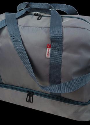 Дорожня сумка з відділом для взуття 40l wallaby сіра