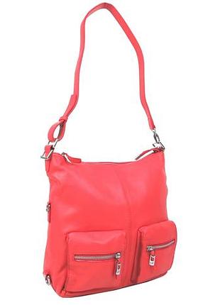 Женская кожаная сумка giorgio ferretti коралловая