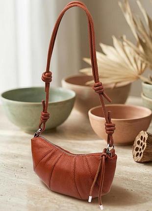 Полукруглая женская сумка из натуральной кожи vintage 22934 коричневый