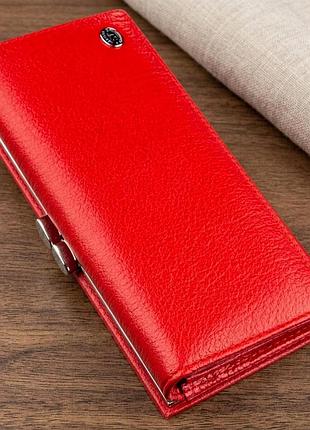 Женский кошелек с монетницей на защелке st leather 18957 красный