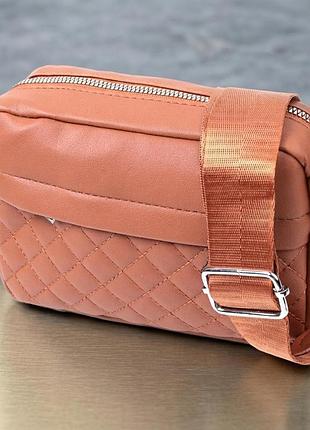 Жіноча сумка крос-боді з монетницею з екошкіри vintage 22795 рудий