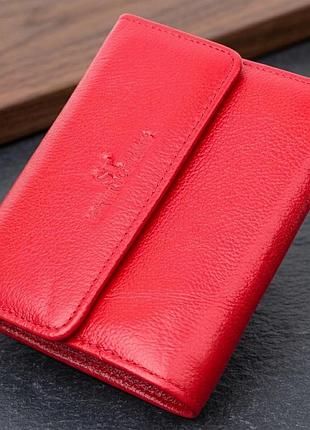 Яскравий жіночий гаманець з монетницею з натуральної шкіри st leather 19493 червоний