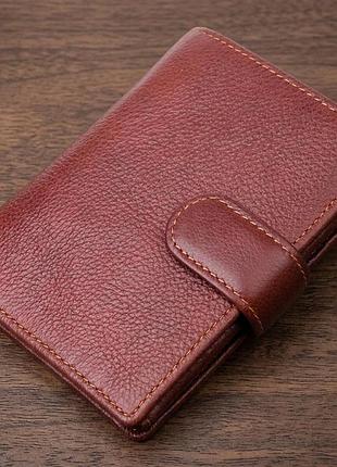 Вертикальный мужской портмоне из натуральной кожи 21399 vintage коричневый