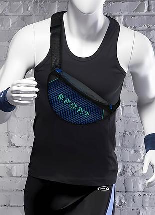 Сумка-бананка мужская/женская sport 32×16 см с расширителем поясная сумка или сумка через плечо (02874)