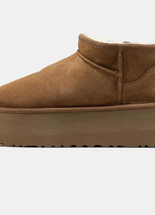 Коричневые женские угги ugg ultra mini platform brown х угг ультра мини 39