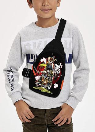 Сумка через плечо детская аниме one piece 29х17 см сумка слинг для мальчика (02310)