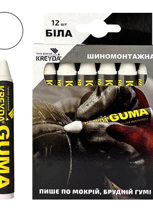 Маркер для разметки - универсальная меловая восковая по гумі (12шт), белый