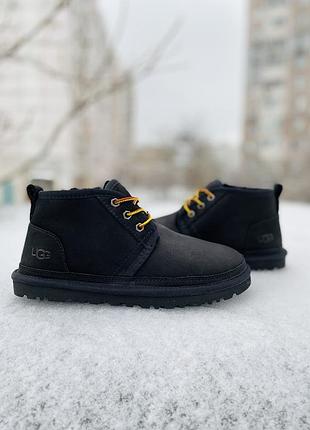 Чорні черевики унісекс ugg neumel waterproof nubuck black х угг ньюмел 36