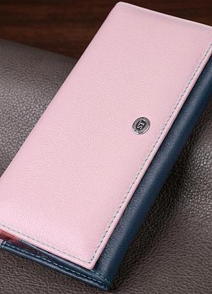 Женский практичный кошелек из натуральной кожи st leather 22521 разноцветный