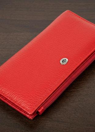 Женский кожаный кошелек st leather 19381 красный