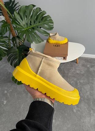 Жіночі бежеві уггі ugg ci ultra mini weather hybrid sand yellow х угг ультра міні 36