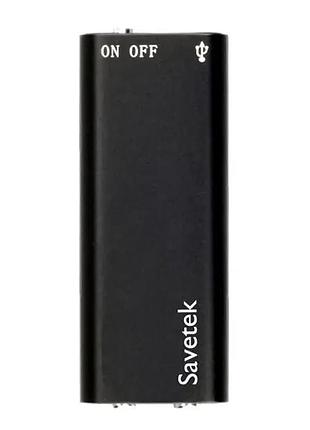 Мініатюрний диктофон з активацією голосом savetek 200 (gs-r01s), 8 гб, mp3, vox, 8 годин запису