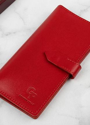 Кожаное женское портмоне grande pelle 11516 красный