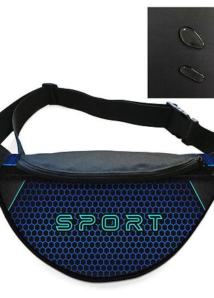 Сумка-бананка чоловіча/жіноча sport 32×16 см з розширювачем поясна сумка або сумка через плече (02873)