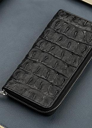 Кошелек-клатч crocodile leather 18012 из натуральной кожи крокодила черный