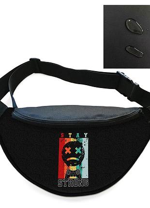 Сумка-бананка мужская/женская спортивная 32×16 см с расширителем поясная сумка или сумка через плечо (3757)