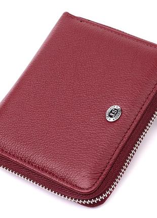 Портмоне для женщин на молнии из натуральной кожи st leather 19487 бордовый
