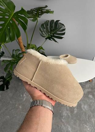 Бежеві жіночі уггі ugg pumped slide beige х угг 36
