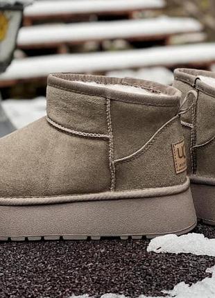 Коричневі жіночі уги ugg ultra mini platform cappuccino х угг ультра міні 38