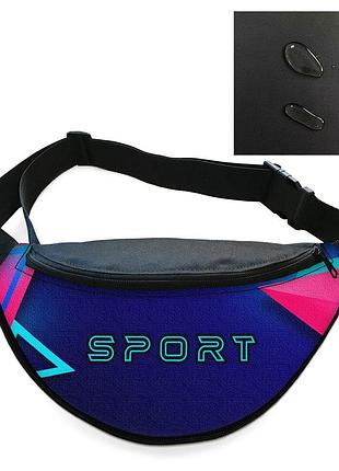 Сумка-бананка мужская/женская sport 32×16 см с расширителем поясная сумка или сумка через плечо (02879)