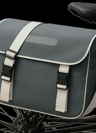 Багажна велосумка з дощовиком - наплічна сумка 2 в 1, 20l bikemate сіра